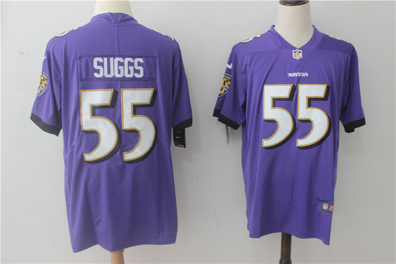 Men's Baltimore Ravens Terrell Suggs #55 Purple Jersey